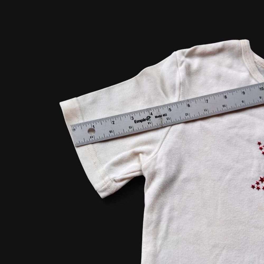 Y2K Rough Rider White Rhinestone Star Tee size m - Picture 3 of 5